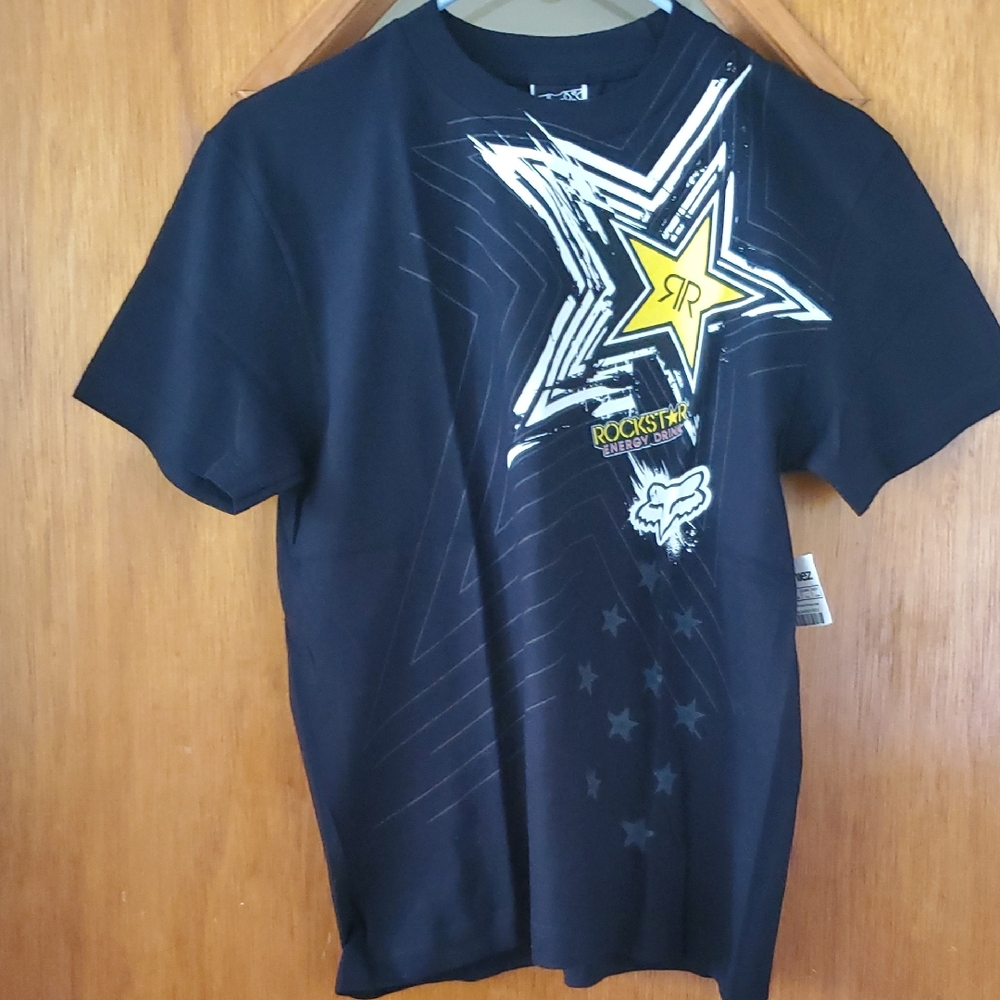 NWT Zumiez Fox Rockstar Energy Drink Black Short Sleeve Top